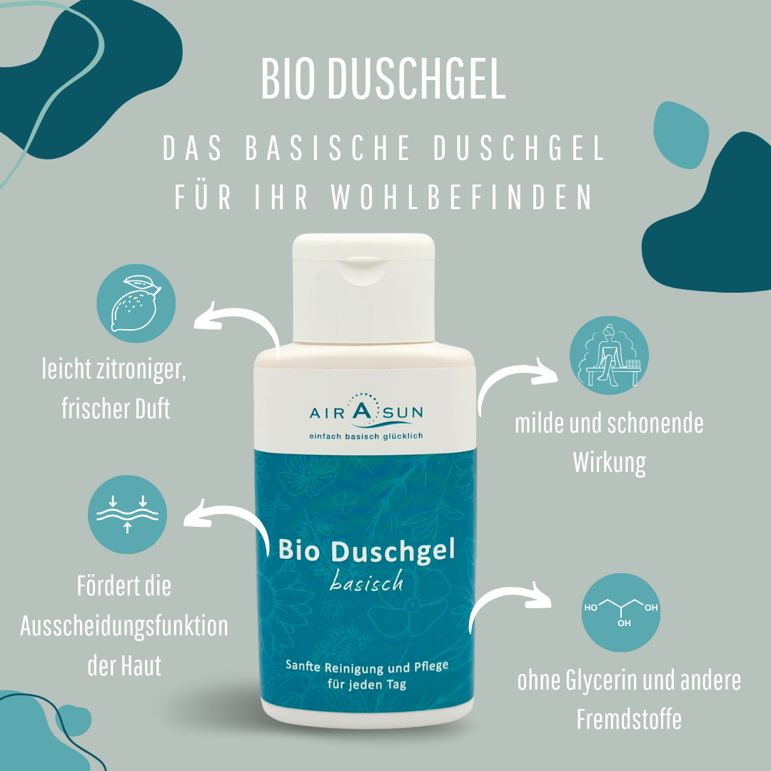Basisches Bio Duschgel - 200ml AIRASUN Basisches Bio Duschgel - 200ml AIRASUN