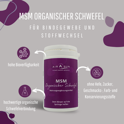 MSM Organischer Schwefel - 180 Kapseln
