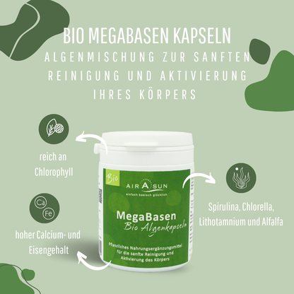 Bio Algenpulver MegaBasen - 120 Kapseln