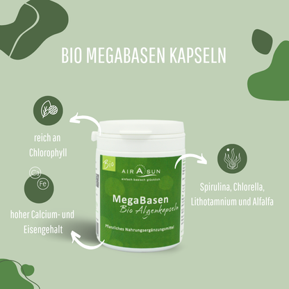 Bio Algenpulver MegaBasen - 120 Kapseln