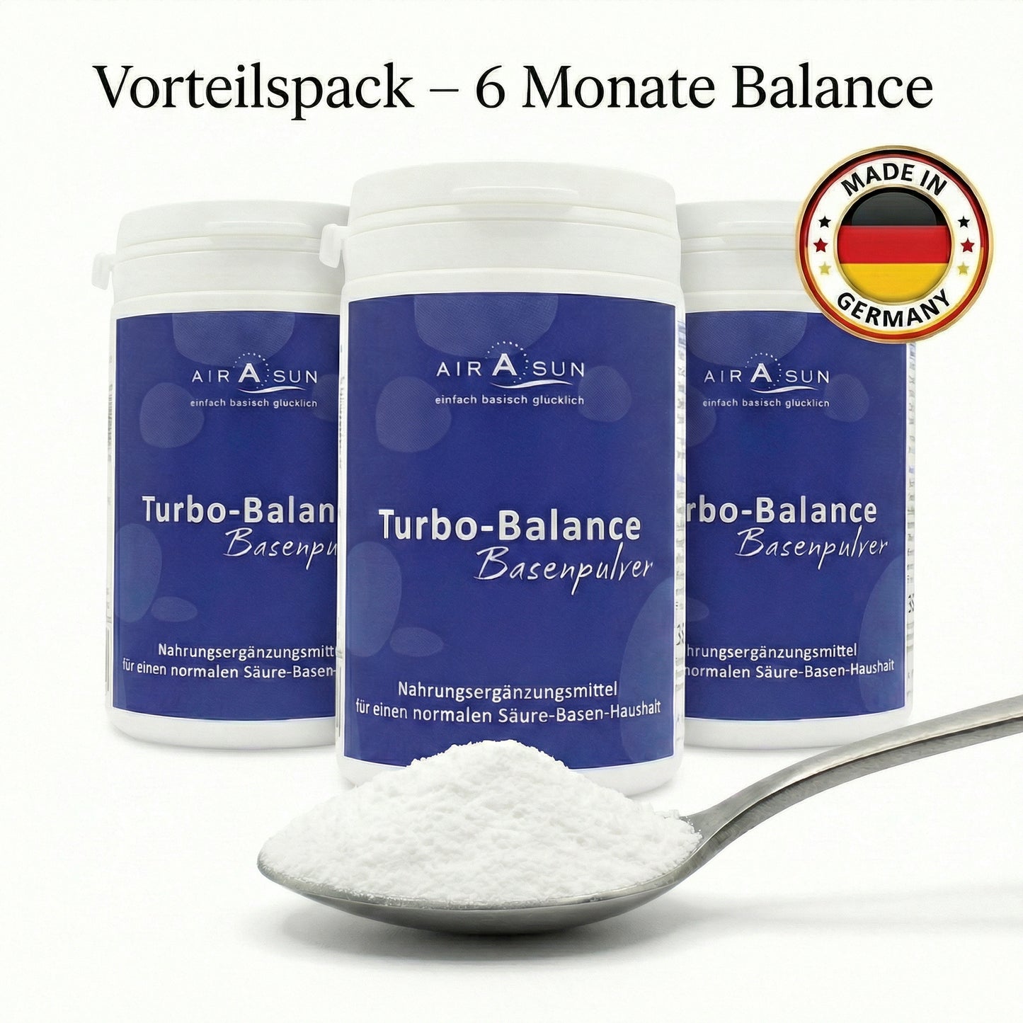 Basenpulver TurboBalance – 6 Monate Vorteilspack (3x350g)